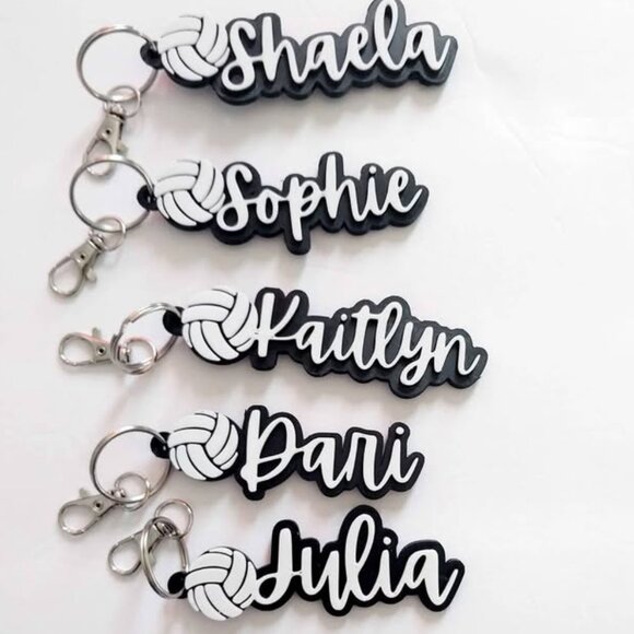 Volleyball personalized name Tage keychains - Picture 1 of 2